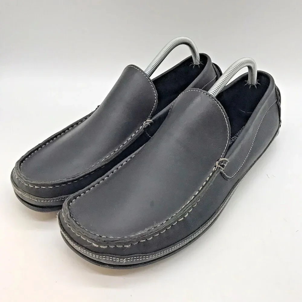 Banana Republic Black Leather Driving Loafers Men's 10.5D Casual Classic Shoes